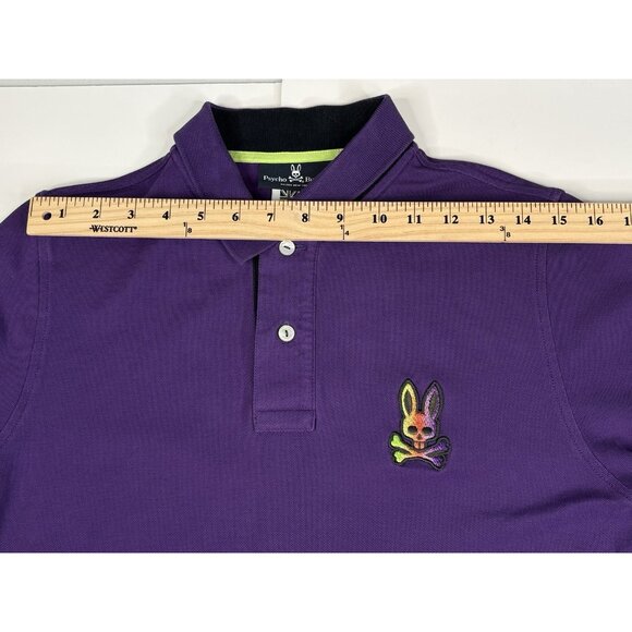 Psycho Bunny Purple Polo Short Sleeve Shirt Men’s Small Pima Cotton - Picture 13 of 14